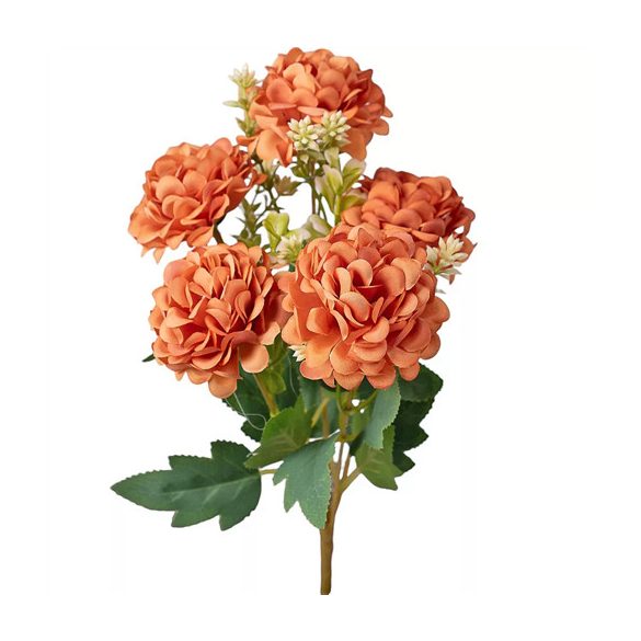 Selyemvirág csokor 5 ágú 29cm magas - Narancssárga