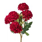 Selyemvirág csokor 5 ágú 29cm magas - Bordó