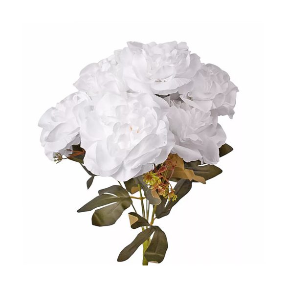 Peónia csokor 7ágú 38cm - Fehér