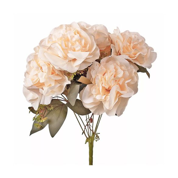 Peónia csokor 7ágú 38cm - Krém