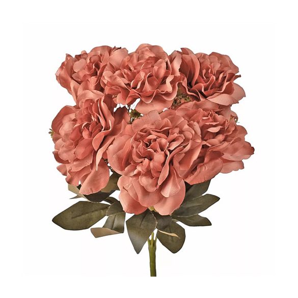 Peónia csokor 7ágú 38cm - Púder barna