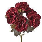 Peónia csokor 7ágú 38cm - Bordó