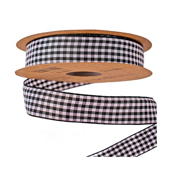 Kockás szalag 20mm x 10m - Fehér- fekete