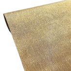   Metál vászon dekorációs anyag, asztali futó, 28cm/5m - Arany