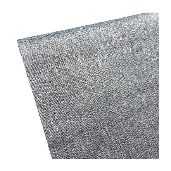 Metál vászon dekorációs anyag, asztali futó, 28cm/5m - Ezüst