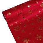   Karácsonyi bársony dekorációs anyag, asztali futó, 28cm/2,7m - Piros