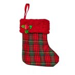 Skótkockás karácsonyi zokni 8x14cm