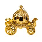 Hintó akril karácsonyfadísz, 11x9cm - Arany