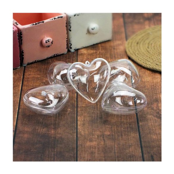 Műanyag pattintós szív10cm - 5db/cs