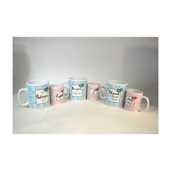 Bögre páros 300+800ml - Kék/rózsaszín