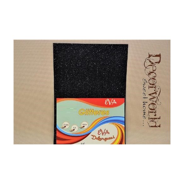 Dekorgumi glitteres 2mm A4 - Világos rózsaszín 10db