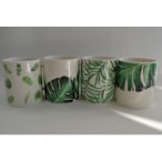   BÖGRE KERÁMIA EGYENESFALÚ TRÓPUS LEVELEK 340ML, M:9,5CM,ÁTM.:8CM,TÖBBFÉLE