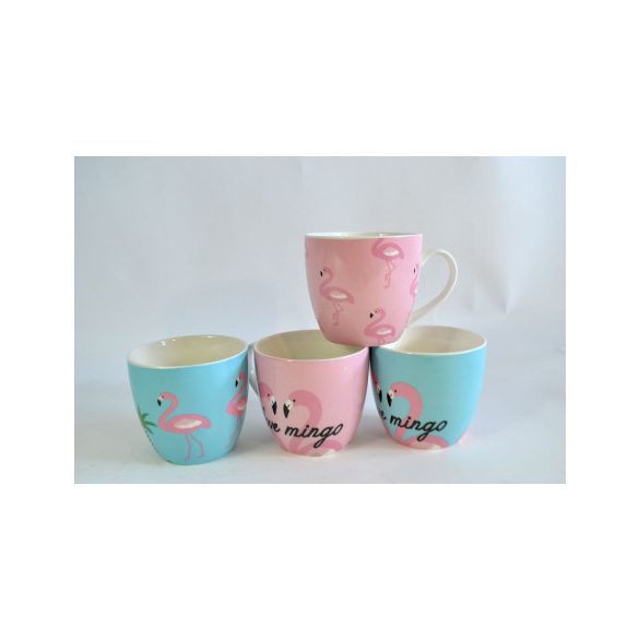 Kerámia bögre hasas FLAMINGO LOVERS 500ml - 4 Fajta