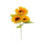 Selyemvirág napraforgó 52cm 3fej - Sárga