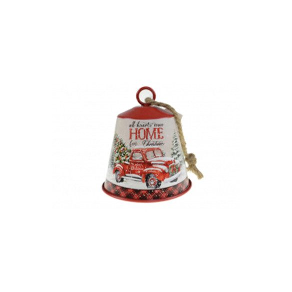 Kolomp fém autós 14x16cm - Piros/fehér