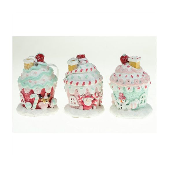 Süti házikó 8cm akasztós - 3féle