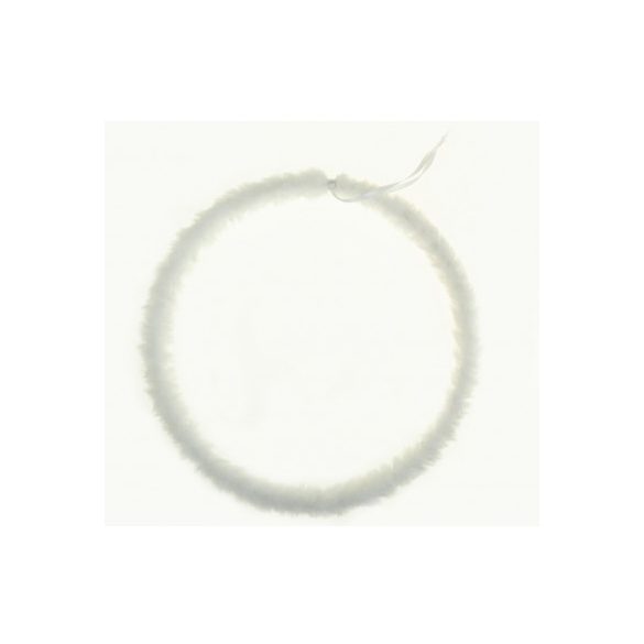 Karácsonyfa dísz kör szőrös 27cm - Fehér