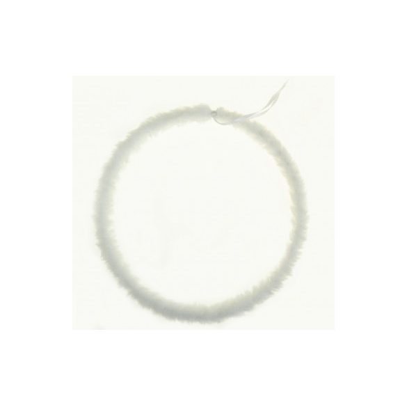 Karácsonyfa dísz kör szőrös 16cm - Fehér