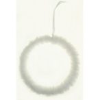 Karácsonyfa dísz kör szőrös 13cm - Fehér