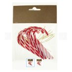 Nyalóka cukorbot 10cm akasztós - Piros-fehér S/6