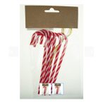 Nyalóka cukorbot 15cm akasztós - Piros-fehér S/6