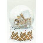 Hógömb üveg mézeskalácsos 65mm mozdonnyal