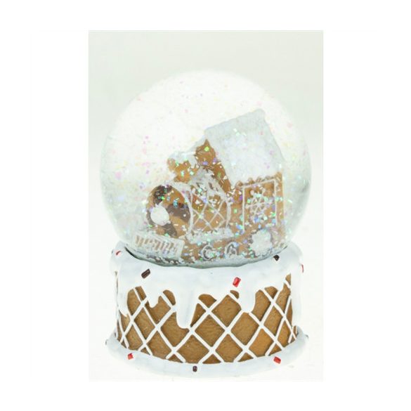 Hógömb üveg mézeskalácsos 65mm mozdonnyal