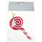 Nyalóka akasztós 13cm - Piros/fehér S/2