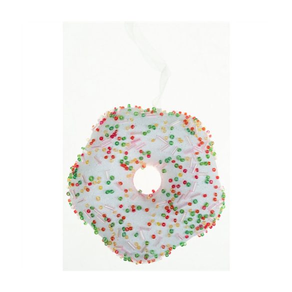 Karácsonyfa dísz fánk foam 10cm akasztós - Rózsaszín