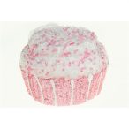 Karácsonyfa dísz muffin foam 10cm cukros - Rózsaszín