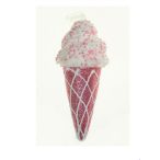 Karácsonyfa dísz fagyi foam 15cm akasztós - Rózsaszín