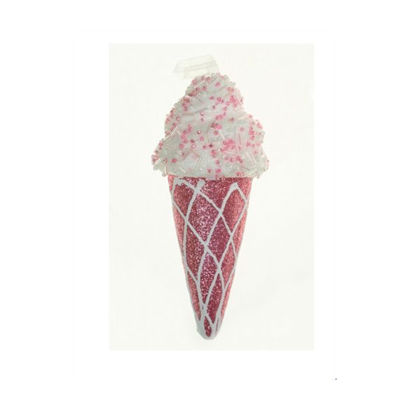 Karácsonyfa dísz fagyi foam 15cm akasztós - Rózsaszín