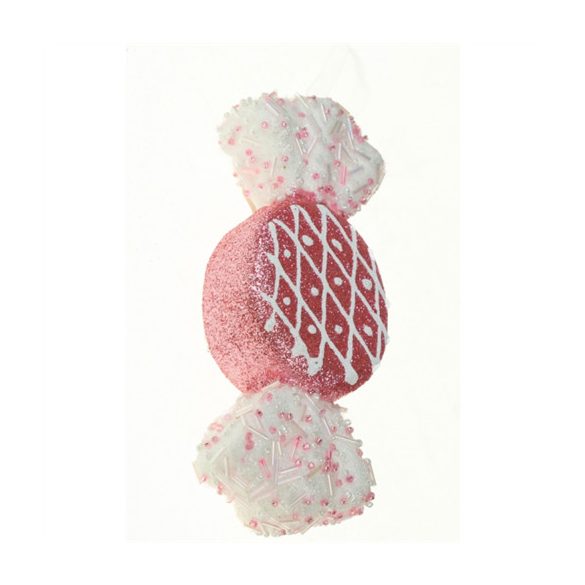 Karácsonyfa dísz szaloncukor foam 15cm cukros - Rózsaszín