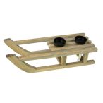 Gyertyartó fa szánkó 39x14x8cm - Natúr