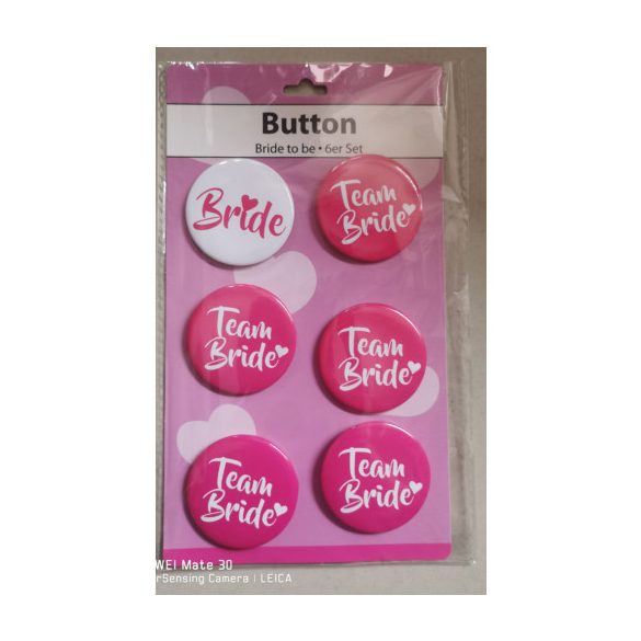 Lánybúcsú kitűző - 6db/csomag