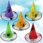 Kalap színes pókós Halloween - Több színben