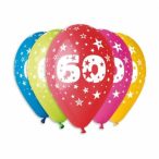   Gumi léggömb 30 cm-es 60-as számos printelt - 5 db / csomag