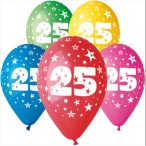   Gumi léggömb 30 cm-es 25-ös számos printelt - 5 db / csomag