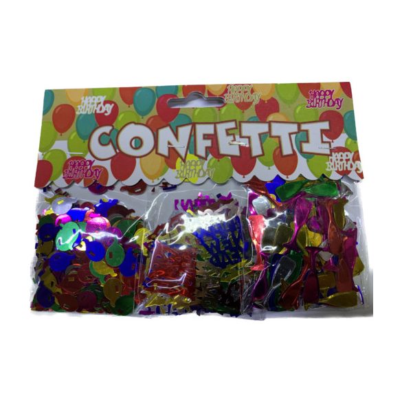 Konfetti metál (Happy New Yer, Lufi, Pezsgőspohár) - 3db/szett