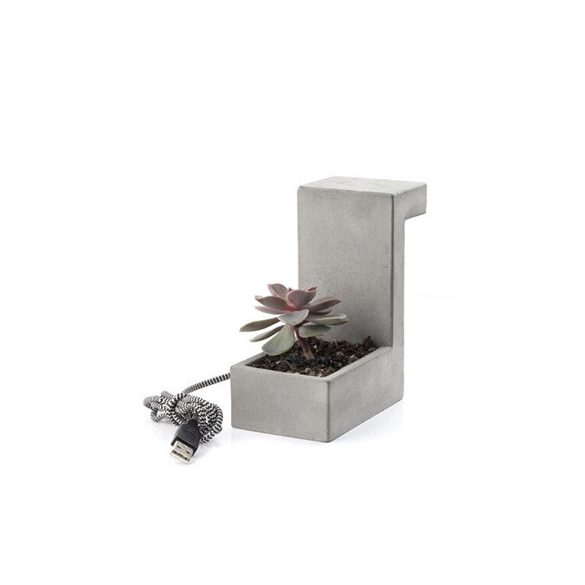 USB-vel működtethető design beton lámpa és kaspó