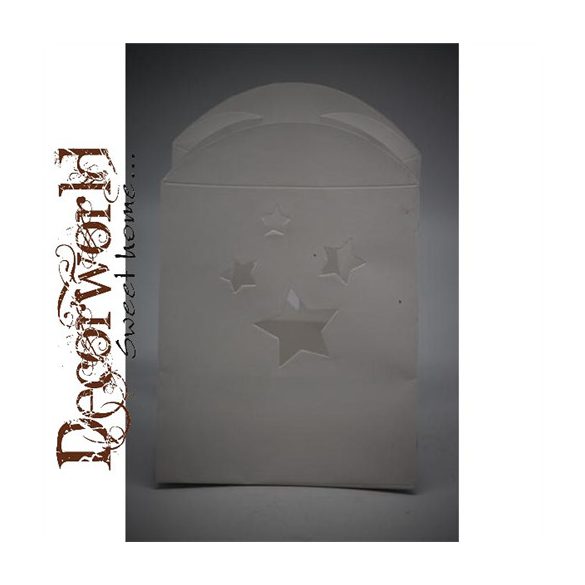 Papír mécsestartó mécsessel tűzálló papír 12x14x10cm - S/4