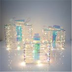 Ajándékdoboz Led-es 17-23-28cm (20-30-40Led) - Irizáló