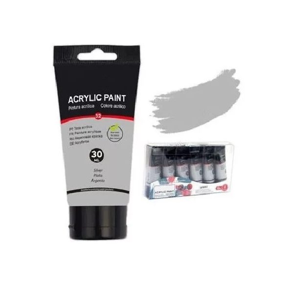 Akrilfesték 30ml - Fémes ezüst