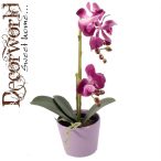 Selyemvirág Phalaenopsis cserépben 45cm lila