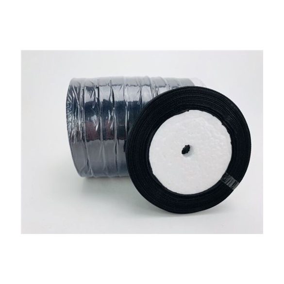Szatén szalag 1cm x 22m - Fekete