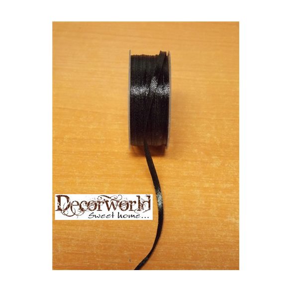 Szatén szalag fekete 3mmx50m
