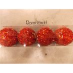 Karácsonyfadísz Gömb Piros S/4db