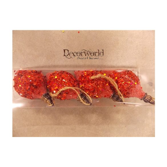 Karácsonyfadísz Ovál Piros S/4db