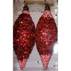 Karácsonyfadísz Hosszúkás Piros S/4db