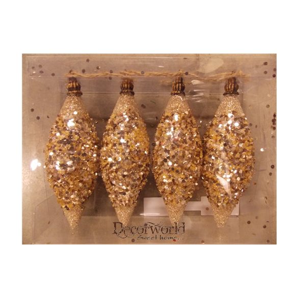 Karácsonyfadísz Hosszúkás Pezsgő S/4db